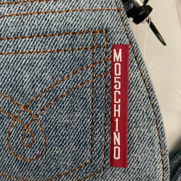 AW23 MOSCHINO Couture Jeremy Scott Denim Shaped Jeans Wristlet Clutch Cotton - Picture 11 of 12